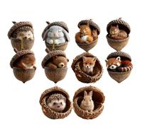 Décorations Sapin De Noël Animaux Et Glands - Décorations Suspendues en Acrylique 2D | 10 Pièces Ornements Nature Animaux,pour Voiture Rétroviseur Fenêtre Mur Porte Hiver