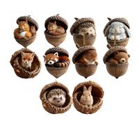 Décorations Sapin De Noël Animaux Et Glands,Pendentif Acrylique 2D Pour Fêtes | Pendentifs Rustiques Animaux 10 Pièces - Pour Voiture Rétroviseur Fenêtre Mur Porte Maison Fête Familiale Amis