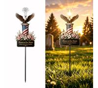 Décorations solaires pour cimetière funéraire pour tombe éternelle dans nos | Marqueur funéraire à énergie solaire, Forever in Our Hearts, utilisation en extérieur, décoration commémorative