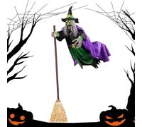 Décorations sorcières Halloween, décorations de jardin sorcières volantes, lumières festives éclairées pour fêtes de réunion Festival Extérieur Patio Jardin Party