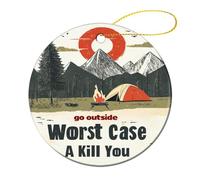 Décorations Sortez Dehors. Au Pire, Un Ours Vous Tuera. Tente De Camping. Suspension Porcelaine Noël Hanging pour Maison Bureau Fête