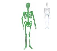 Décorations squelette Halloween | os du crâne qui brillent dans le noir de 150 cm | Squelette à accrocher pour porte, pour fêtes, bar, cour, mur, maison, sorcière extérieur, cimetière arbre