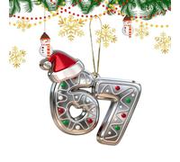 Décorations suspendues pour Sapin de Noël Souvenir des fêtes de Fin d'année | Décoration de Noël 67 ornement acrylique pour porte, mur, chambre, balcon, salon et restaurant