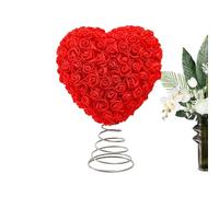 Décorations Top Star Saint Valentin Avec Motif Rose | Décoration de décoration d'arbre en forme de cœur pour le jour de l'amour pour mariage, anniversaire, décoration de la maison