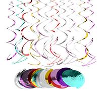 Décorations Tourbillon Fête 14PCS, Spirales Suspendues Anniversaire Mariage | Multicolore 6 couleurs vives, suspension plafond fenêtre porte, Noël naissance baptême, PVC réutilisable, déco intérieure