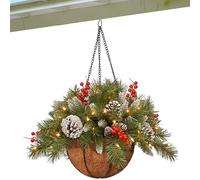 Décorations Végétales de Noël,Feuillage Artificiel | Panier De Noël avec Pommes De Pin Et Baies - pour Décoration Maison Fêtes Intérieur Extérieur Jardin Patio Cour Porche Allée Porte