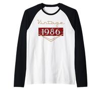 Décorations Vintage pour 40e Anniversaire 1986 40 Ans Manche Raglan