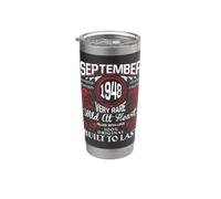 Décorations vintage pour anniversaire de septembre 1948 Gobelet isotherme en acier inoxydable double paroi