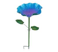 Decorative Bird Bath, Standing Feeder, Outdoor Ornament for Garden Patio, Weather Resistant Metal Build, Wildlife Attraction Feature, Backyard Accessories for Bee Butterfly Lawn Porch Pathway