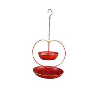 Decorative Bird Feeder, Double Layer Heart Design, Outdoor Garden Ornament with Water Tray, Compact Metal Feeder for Stylish Look, Decor for Feed, Courtyard Decor for Patio & Balcony