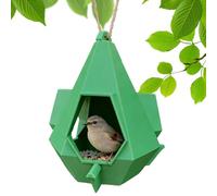 Décorative Bird Feeder, Hangable Nest Shelter, 5,55 x 5,71 Inches Roof Design Feeder with 3D Printing Build, Easy Refill Accent, Outdoor Bird Watching Accessory for Yard Balcony Adults