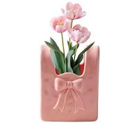 Decorative Ceramic Vase, Bowknot Balm Aid, Display Stand Ornament with Safety, Tabletop Cosmetic Holder with Comfort, Modern Interior Design Style, Accessory for Home Living Room Dining Room Kitchen