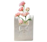 Decorative Ceramic Vase, Bowknot Balm Aid, Display Stand Ornament with Safety, Tabletop Cosmetic Holder with Comfort, Modern Interior Design Style, Accessory for Home Living Room Dining Room Kitchen