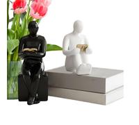 Decorative Cool Bookends - Book Holder for Shelf | 3D Human Adjustable Tilt Organization for Family Friends Living Room Home Office Library Table Desktop Kitchen Christmas