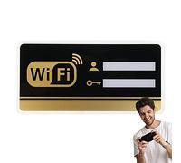 décorative en acrylique - Ronde - Noire - de mot de passe Wi-Fi autocollante - Amovible - Pour salle de réunion, bureau, café et bibliothèque