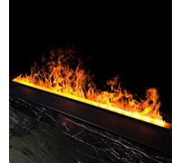 Decorative Fireplace with APP, Water Mist Humidifier with 3D Atomizing Flame, 3mm Ultra-Thin Top Panel for Sliding Cabinet/Wall Recess (100cm/39.3in)