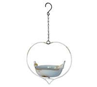 Decorative Heart Bird Feeder Iron - Weatherproof Hanging Feeding Station, Balcony Garden Bird Feeder for Parrots & Small Birds, Outdoor Courtyard Patio Landscaping Viewing Food Water Lovers Gift Idea