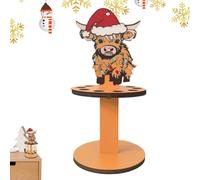 Decorative Highland Cow Cash Holder, Highland Cow Christmas Money Holder for Cash, Festive Ornament with 10 Holes for Holiday Table Decoration and Unique Presentation