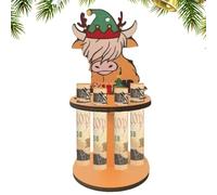 Decorative Highland Cow Cash Holder, Highland Cow Christmas Money Holder for Cash, Festive Ornament with 10 Holes for Holiday Table Decoration and Unique Presentation