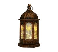 Decorative Indoor Lantern - 5.1 Inch Vintage Castle Lamp | PP Electronic - Button Battery Table Lantern for Home Altar Garden Desk Bookshelf Thanksgiving Party Decor