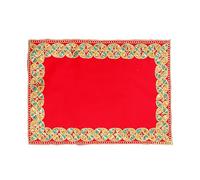 Decorative Mat Aasan Velvet Pooja Cloth Large Decorative Cloth(Size:-20 Inches X 12 Inches)Multipurpose Indian Traditional Ethnic Festival Laxmi Poojan Ganesha Decorations Pooja Item Articles(Red)