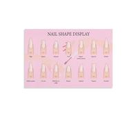 Decorative Nail Art Chart - Nail Shape Guide Poster for Wall Decor, Beauty Reference for Salon Manicure Room Home Aesthetics(Unframed,12x18inch(30x45cm))