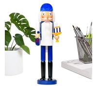 Decorative Nutcracker - 14inch Wooden Christmas Soldier Figurine, Vintage Style Hand Painted Ornament | For Home Living Room Decor, Outdoor Porch Seasonal Celebration, Family Children Winter Display