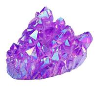Decorative Ornaments Amethyst Titanium Coated Quartz Crystal Cluster Rock geode Home Decoration Purple (Size : 50g) Gemstone Stone