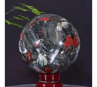Decorative Ornaments Blood Stone Sphere Quartz Crystal Ball (Size : 650-700g)