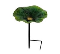 Decorative Outdoor Bird Bath Feeder, Flower Style Water Bowl for Hummingbirds, Metal Garden Stake Accent for Patio, Backyard, Yard Ornament Display, 9.84x5.51 inches