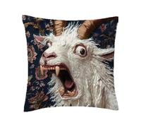 Decorative Pillow Covers - Soft Plush 45x45cm 80g, Screaming Goat Pillow, Home Decor Cushion For Sofas | Room Comfort Accessory, Bed Chair Bedroom Living Room Office Apartment Farmhouse Hotel Party