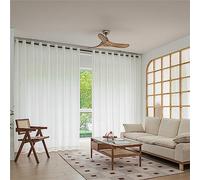 Décorative Rideaux Voilage Imprimes Fenêtre Design Moderne Uni à Oeillets Fenêtre Draperie Intérieur Blanc Elegant Vintage pour Salon Chambre,2 Pièces, (L132 x H213cm)