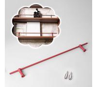 Decorative Shelf Rails with Rod/ 2 Posts/Screws, Metal Shelf Guard Rail 8 10 12 14 16 24 36 in, Customizable Long Round Tube Railing for Cabinet(Red,12in/30cm)
