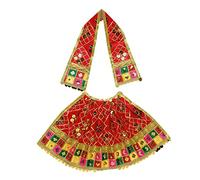 Decorative Single Laxmi Durga MATA Dress poshak vastra Cloth lehanga Chunari Puja Item for Idol Statues Home Decor for Indian Traditional Navratri Festival Housewarming (Size:- 7")(Red)
