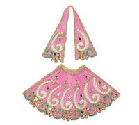Decorative Single Laxmi Durga MATA Dress poshak vastra Cloth lehanga Chunari Puja Item for Idol Statues Home Decor for Indian Traditional Navratri Festival Housewarming(Size:- 5")(Pink)