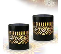 Decorative Solar Mandala Lights,lampe Solaire Exterieur Mandala,Lanterne Solaire En Métal, IP65 Étanche Lanterne Solaire Exterieur A Poser Pour Jardin Patio Balcon,lampe Étanche À Motif (A-2pcs)