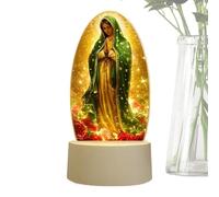 Decorative Table Lamp - Acrylic, 3.94x3.94x7.87 Inches, USB Mary Design Lantern | Religious Prayer Lamp, Aesthetic Bedside & Home Decor For Birthday, Bedroom, Apartment, Dorm, Nursery, Church