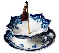 Decorative Tea Filter Infuser Set with Stunning Ceramic Tea Strainer Leak Prevention Creative Umbrella Infuser Experience Filter Residues Kung Fu Filter Table Accessory Home Decor (Blue)