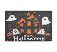 Decorative The Evil Yellow Pumpkin on Halloween Entrée extérieure Dos en caoutchouc antidérapant et lavable Paillasson d'extérieur absorbant 81,3 x 50,8 cm Tapis de cuisine pour entrée