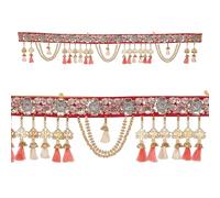 Decorative Toran Door Hanging Artificial Bead Colourful Tassel Toran Wall Hanging Main Entrance Home Temple Living Room Indian Traditional Festival Decorations(Size:-46"X8")(Multicolour)