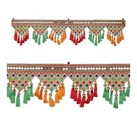 Decorative Toran Door Hanging Artificial Beads with Colourful Tassels Wall Hanging Main Entrance Home Temple Living Room Indian Traditional Festival New year Decorations (Size:-35"X6")(Multicolour)