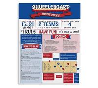Decorative Wall Art Print of Table Shuffleboard Rules for Game Room Pub Tavern Decor(Framed,08x12inch(20x30cm))