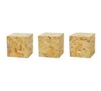 DECORATIVO Colonne décorative OSB, support pour fleurs salon, présentoir pour plantes, piédestal décoratif, design loft, socle stable, aspect naturel, 20x20x20 cm, 3 pièces