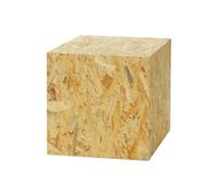 DECORATIVO Colonne décorative OSB, support pour fleurs salon, présentoir pour plantes, piédestal décoratif, design loft, socle stable, aspect naturel, 40x40x40 cm