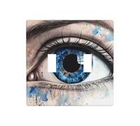 Decorator Plaque murale 2 interrupteurs à bascule Taille standard 11,4 x 11,4 cm Plaque murale à bascule simple cache-prise œil bleu pour prises électriques