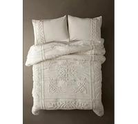 DecorAvenue Parure de lit 3 pièces 100 % coton touffetée à la main de style bohème avec attaches de coin et fermetures éclair (lit double/double 203,2 x 228,6 cm, motif 4)