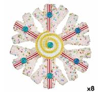 Krist+ Décoration de Noël Flocons de neige Blanc Rouge 17 x 6 x 17 cm (8 unités)