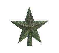 Decorazione Natalizia Puntale A Stella Glitterato 19 Cm Verde Pino Addobbi Multicolore