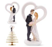 Decorazioni Torta Matrimonio SYTTNUM Cake Topper Matrimonio Statuine Sposi Coppia di Sposi per Torta Decorazioni Torta Nuziale Decorazione per la Proposta, San Valentino
