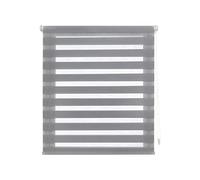 Decorblind Store Enrouleur Double Couche sans Outils et sans perçage Dimensions : 95 x 220 cm Largeur x Longue/Mesure Tissu Store : 92 x 215 cm - Store de Nuit et de Jour Couleur Grise